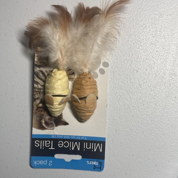 Cozy animal CAT sock crew length with feather mice Cat Toys - Picture 5 of 16